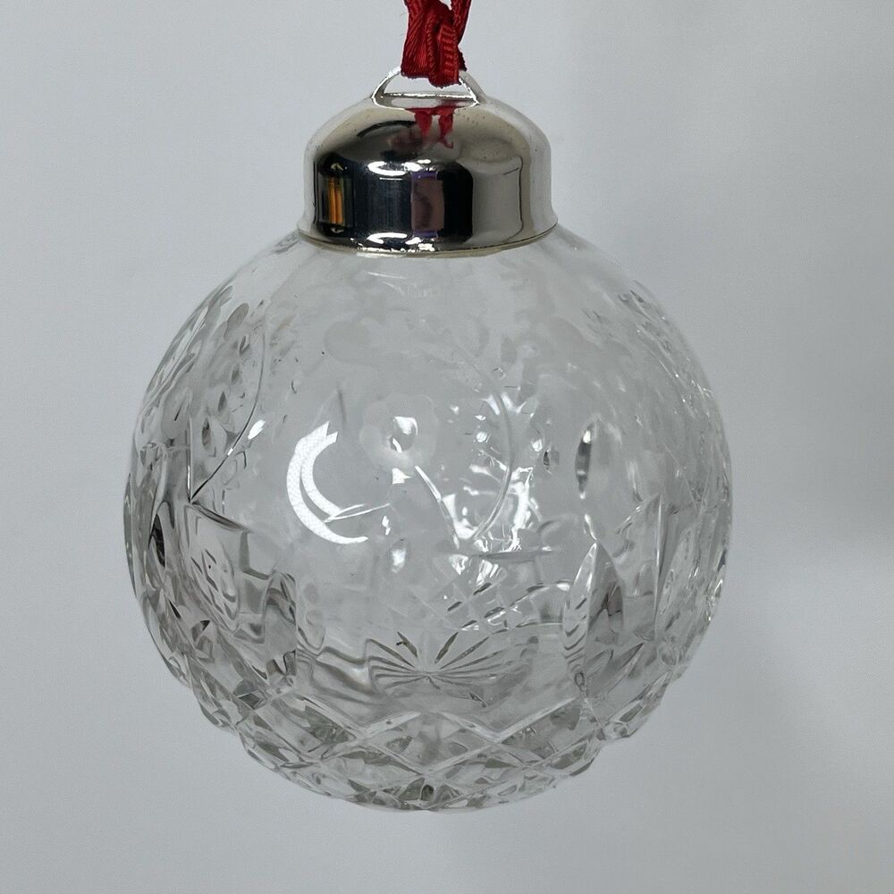 Vintage Rogaska Czech Republic Hand Cut Crystal Sphere Christmas Ornament